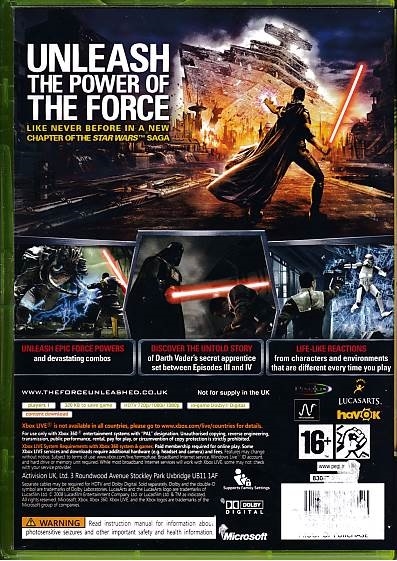 Star Wars The Force Unleashed - XBOX 360 (B Grade) (Genbrug)